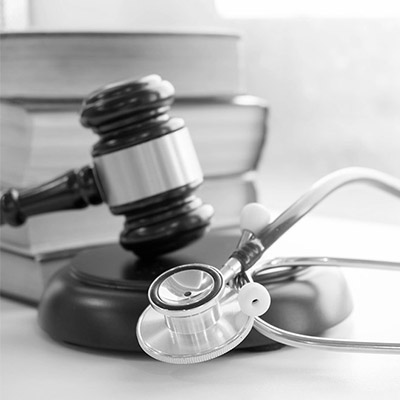 Medical Malpractice picture A black and white image of a phone.