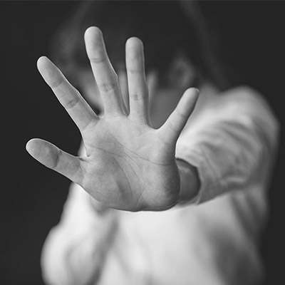 Sexual Abuse picture A black and white image of a phone.